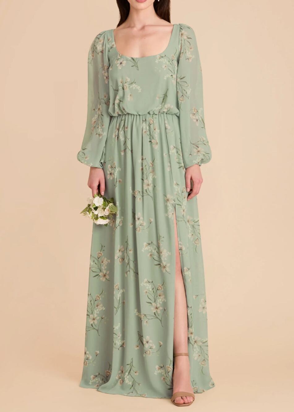 Birdy Grey Eloise Dress Chiffon Sage Le Fleur XXL Green Floral Maxi